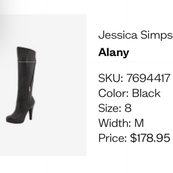 Jessica Simpson Alany Black Boot w Platform & Decorative Zipper; 8B See Callout! - Picture 4 of 12